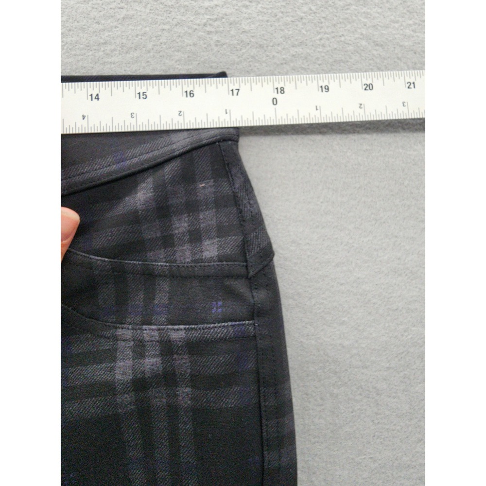 Simply Vera Vera Wang Skinny Plaid Pants Womens L Grey Black Checkered Trousers - Picture 8 of 11